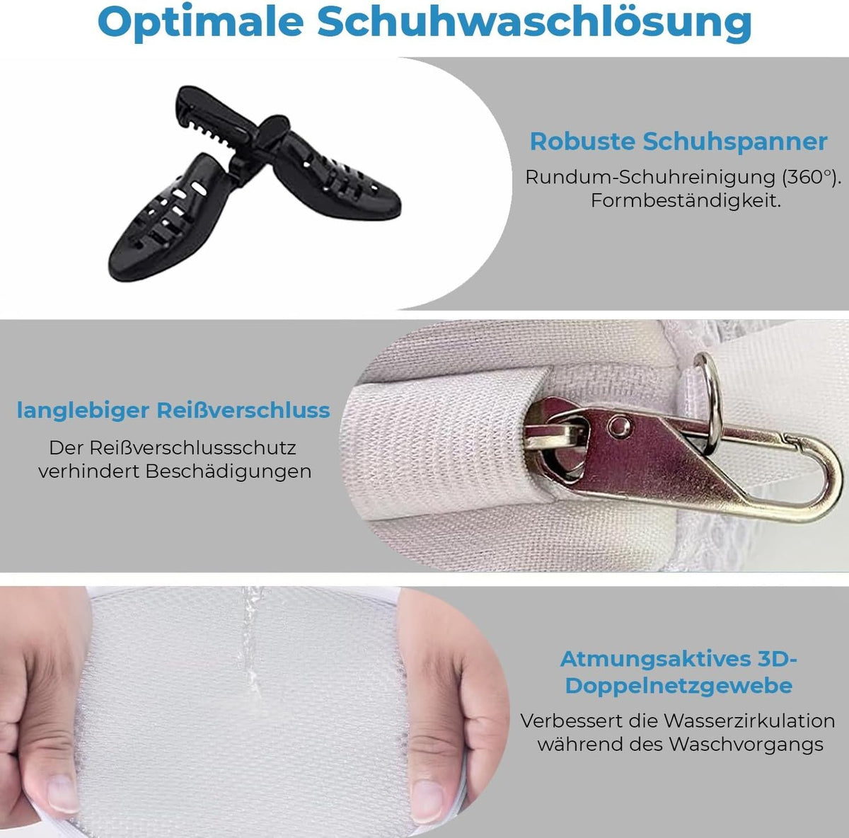 Schuhwaschbeutel 2er-Set mit Schuhspanner