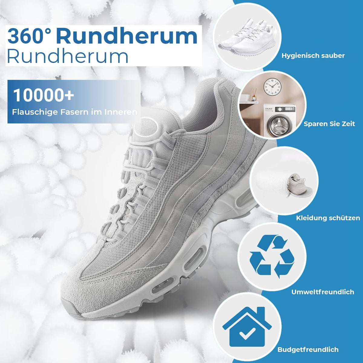 Schuhwaschbeutel 2er-Set mit Schuhspanner